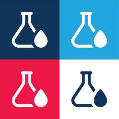 Kan Düşürme Mavi ve kırmızı En düşük simge seti