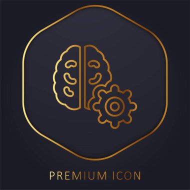Beyin altın çizgisi prim logosu veya simgesi