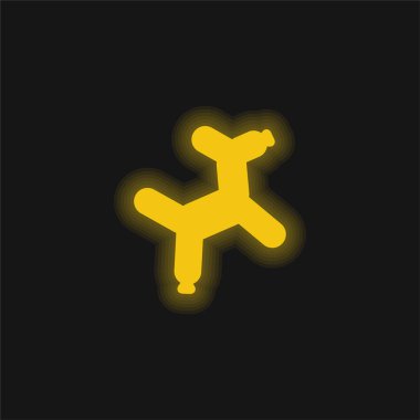 Balon Köpek sarı parlak neon ikon