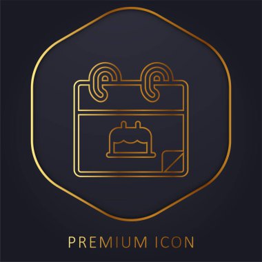 Doğum günü altın çizgisi prim logosu veya simgesi