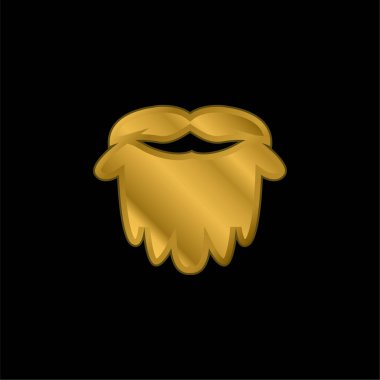 Sakallı altın kaplama metalik simge veya logo vektörü