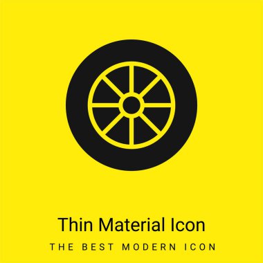 Alloy Wheel minimal bright yellow material icon clipart