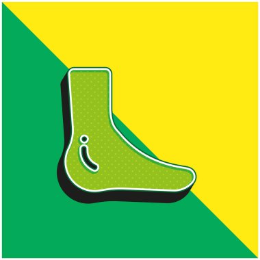 Ayak bileği yeşili ve sarı modern 3d vektör simgesi logosu