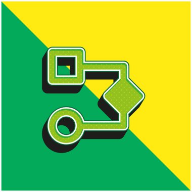 Algoritma Yeşil ve Sarı Modern 3D vektör simgesi logosu