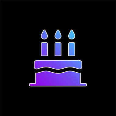 Doğum günü pastası mavi gradyan vektör simgesi
