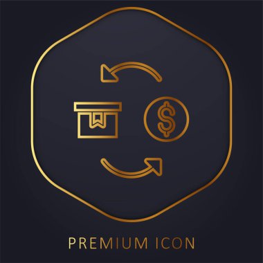 Altın çizgi prim logosu veya simgesi
