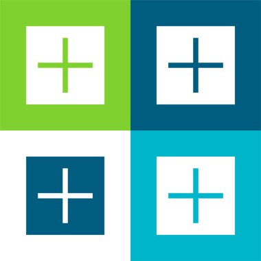 Düz dört renk simgesi seti ekle