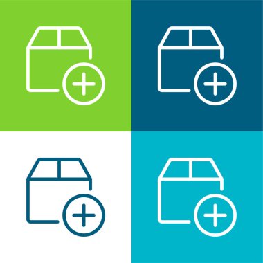 Düz dört renk simgesi seti ekle