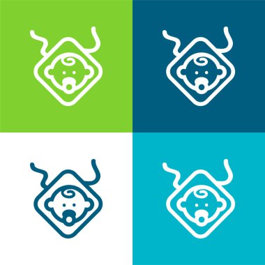 Emzik İşaretli Bebek Ve Düz Çizgiler En düşük simge seti