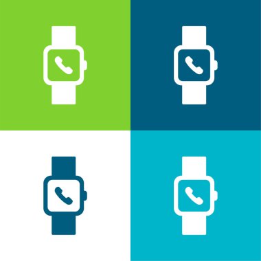 Apple Watch Düz 4 renk minimal simge seti