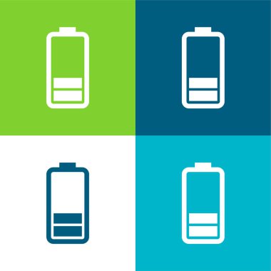 Batarya Durumu Düz Renk en az simge seti