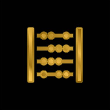 Abaküs altın kaplama metalik simge veya logo vektörü