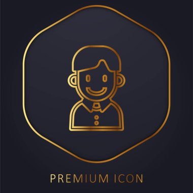 Altın çizgili erkek logosu veya simgesi