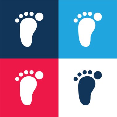 Barefoot blue and red four color minimal icon set clipart