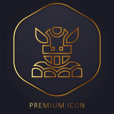 Uzaylı altın çizgisi prim logosu veya simgesi