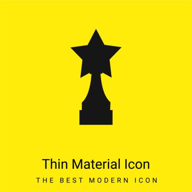Award Trophy With Star Shape minimal bright yellow material icon clipart