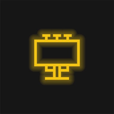 Billboard sarı parlak neon simgesi