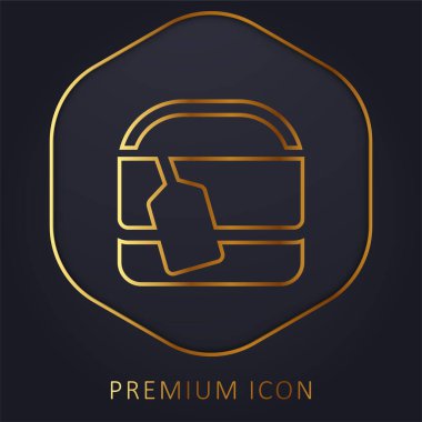 Etiket altın çizgisi prim logosu ya da simgesi olan çanta