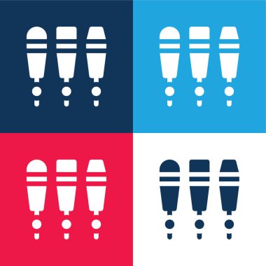 Bira Tap mavi ve kırmızı dört renk minimal simge kümesi