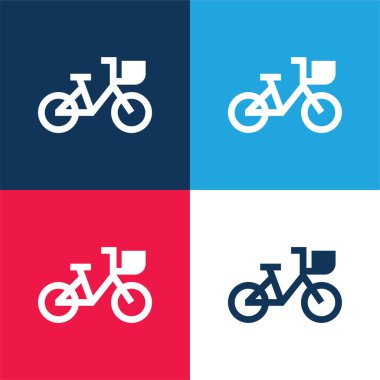 Bisiklet mavisi ve kırmızı dört renk simgesi seti
