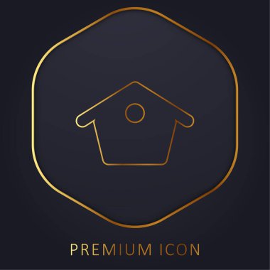 Birds Home golden line premium logo or icon clipart
