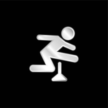 Atlayan Atletizm Silüeti gümüş kaplama metalik simge