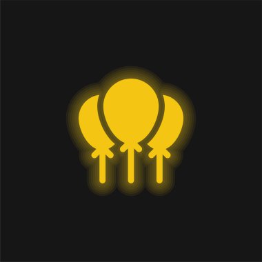 Balon sarısı parlak neon simgesi