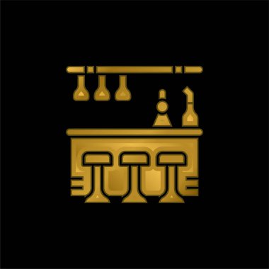 Çubuk Sayacı altın kaplama metalik simge veya logo vektörü