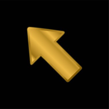 Sol üstteki altın kaplama metalik simgeyi ya da logo vektörünü gösteren ok