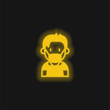 Sarı parlak neon simgesi