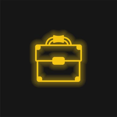 Evrak çantası sarı parlak neon simgesi