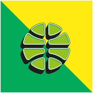 Basketbol Yeşil ve Sarı modern 3D vektör simgesi logosu