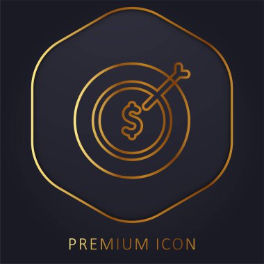 Aim golden line premium logo or icon clipart