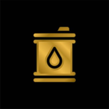 Varil altın kaplama metalik simge veya logo vektörü