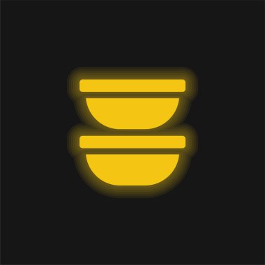Kase sarı parlak neon simgesi