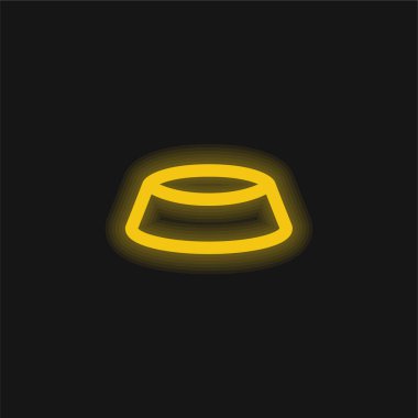 Kase sarı parlak neon simgesi