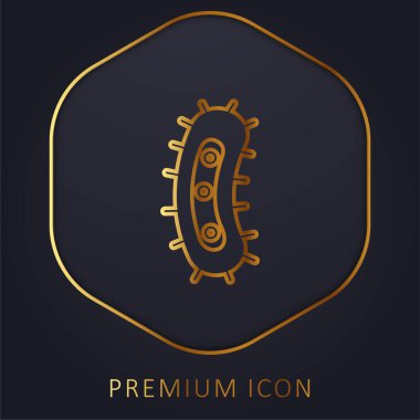 Bakteri altın çizgi premium logosu veya simgesi