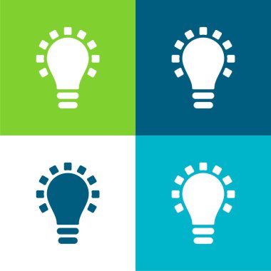 Black Lightbulb Creativity Symbol Flat four color minimal icon set clipart