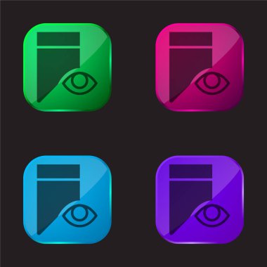 Yer imi dört renkli cam simge simgesi