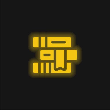 Kitaplar sarı parlak neon simgesi