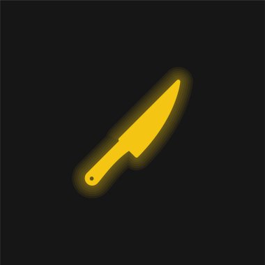 Büyük Bıçak sarı parlak neon simgesi