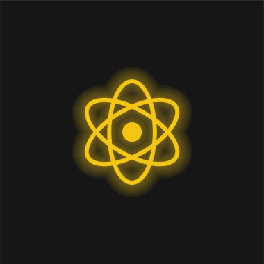 Atom sarısı parlak neon simgesi