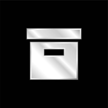 Kutu gümüş kaplama metalik simge