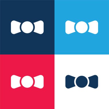 Papyon mavi ve kırmızı dört renk minimal simge seti