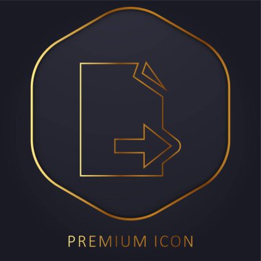 Sağ Ok Altın Çizgili Siyah Kağıt Premium logosu veya simgesi