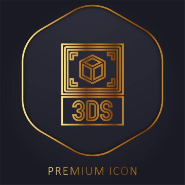3ds altın çizgi premium logo veya simge