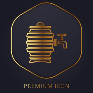 Fıçı altın çizgi prim logosu veya simgesi