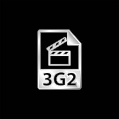 3g2 Dosya Biçimi Sembol gümüş kaplı metalik simge