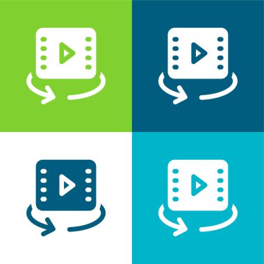360 Video Düz Renk en az simge seti