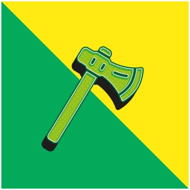 Axe Green ve sarı modern 3d vektör simgesi logosu